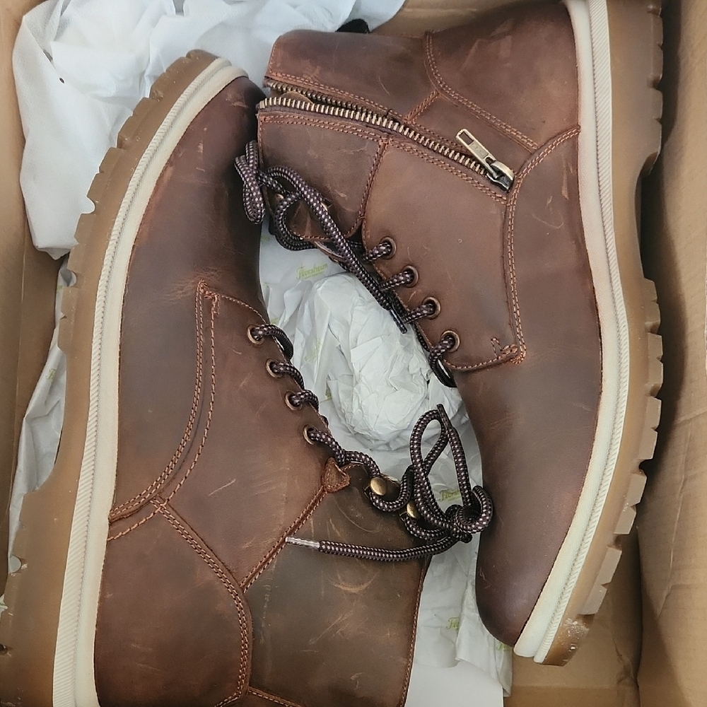 FLORSHEIM WATERPROOF Dark Brown Leather Men's Boots